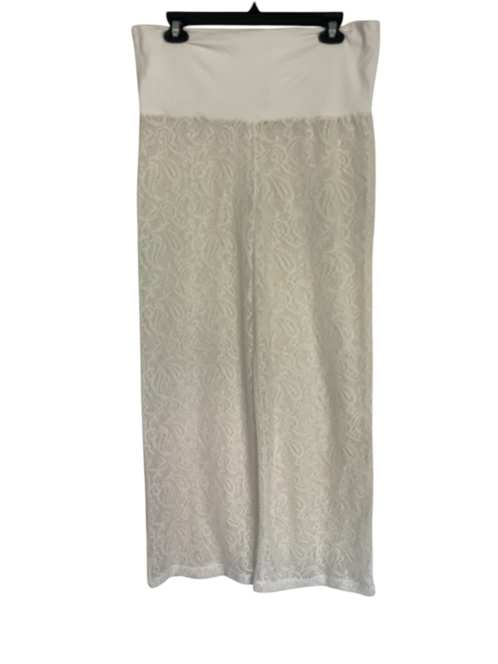 Xhilaration White Lace Beach Cover-Up Pants Sheer Boho Wide Leg Swim Chic Size L